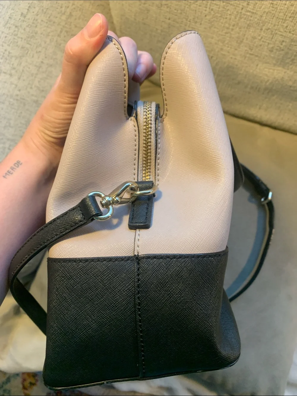 kate spade two-tone bag - black & taupe